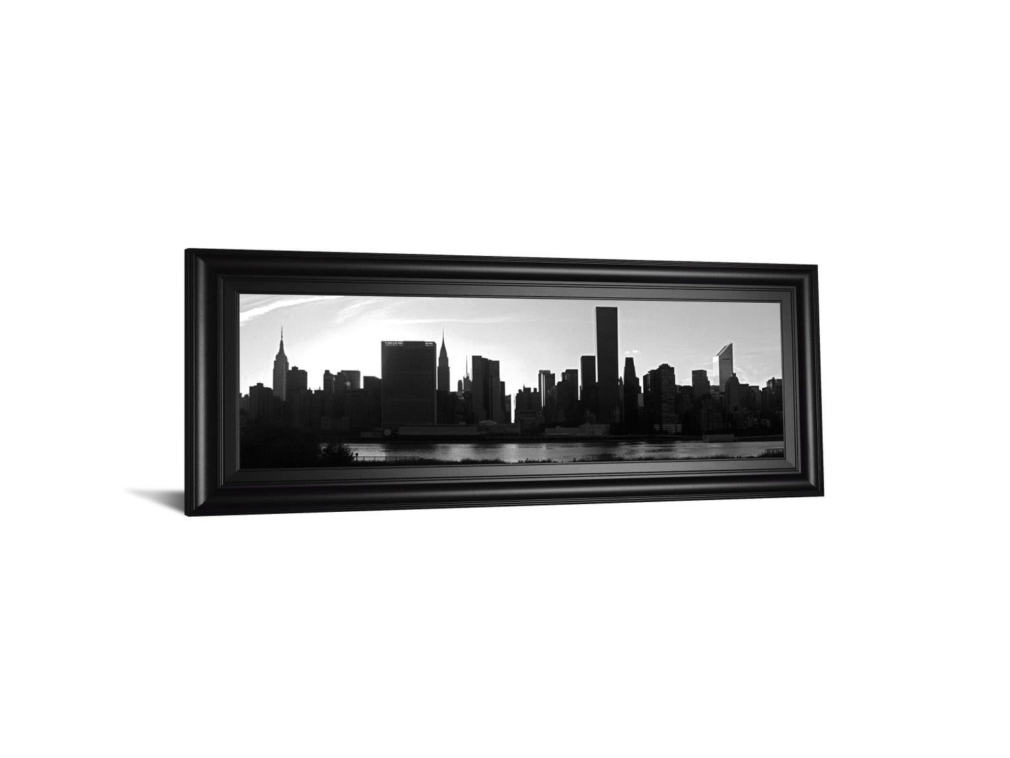 Panorama Of NYC VI By Jeff Pica - Framed Print Wall Art - Black Classy Art