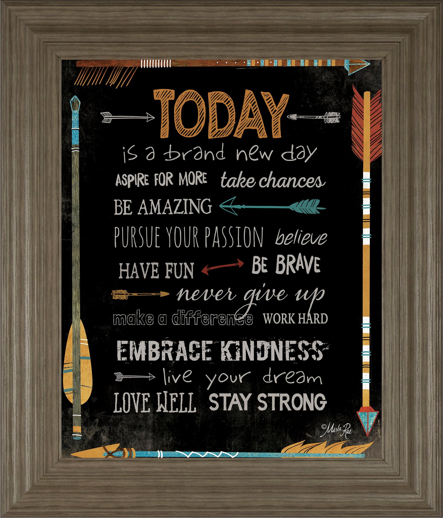 Today Is A Brand New Day By Marla Rae - Framed Print Wall Art - Black Classy Art