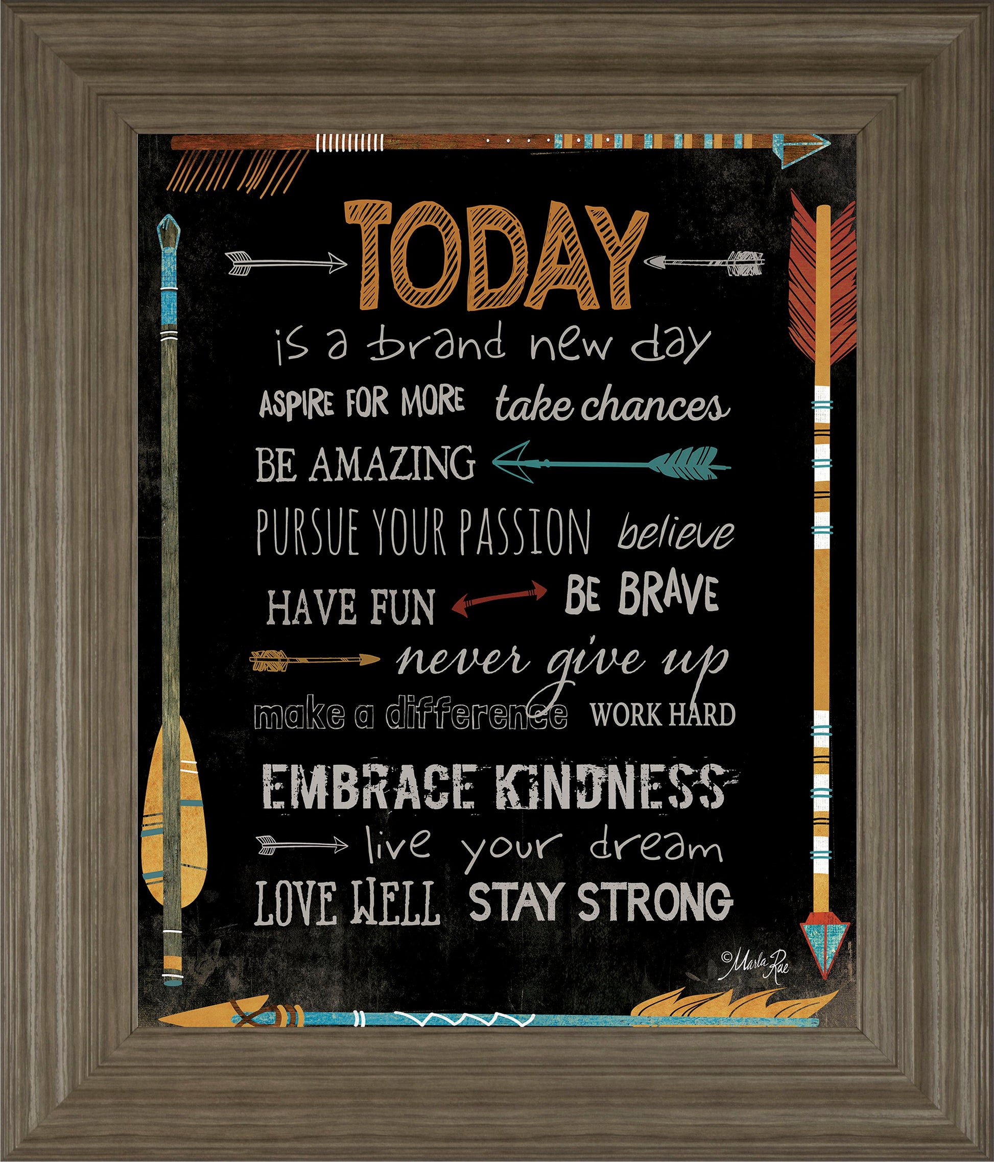 Today Is A Brand New Day By Marla Rae - Framed Print Wall Art - Black Classy Art