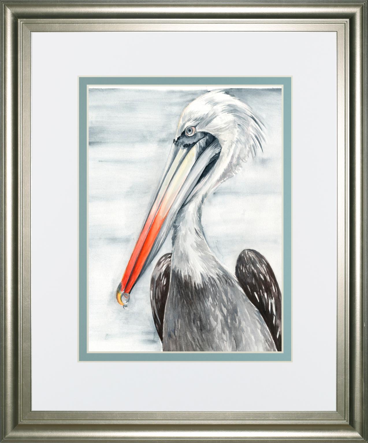 34x40 Grey Pelican II By Jennifer Paxton Parker - Dark Gray Classy Art