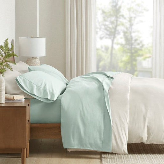 300TC BCI Cotton Sheet Set Seafoam King Olliix.com