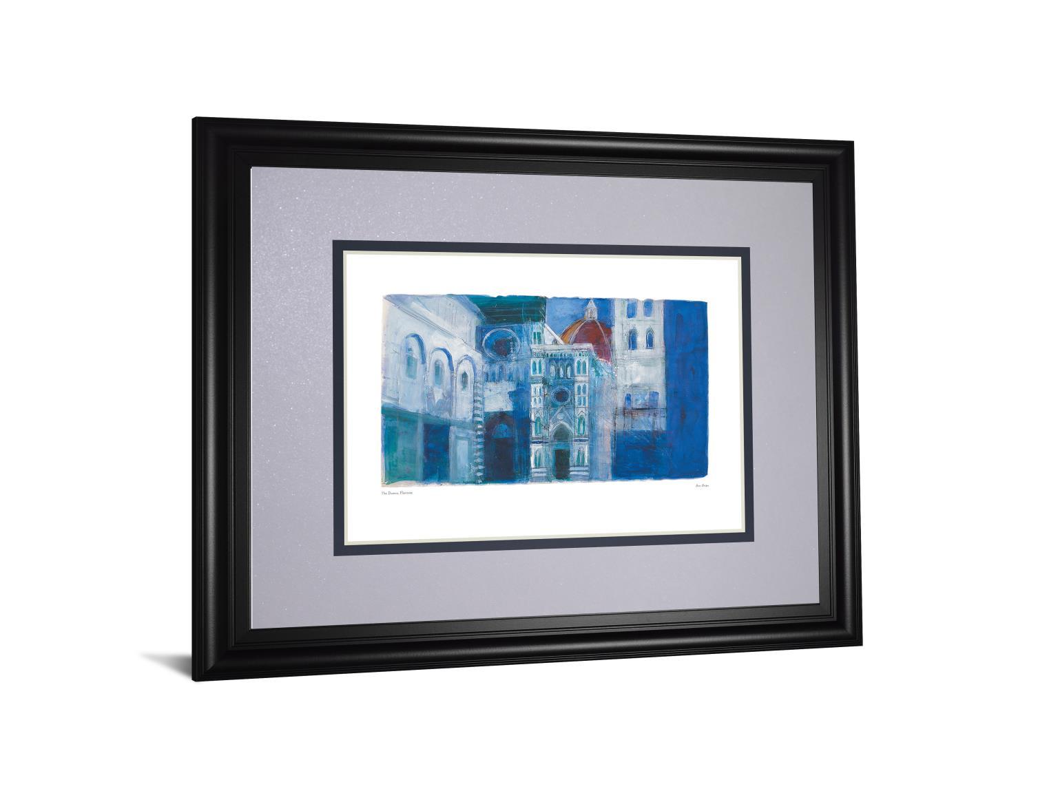 The Duomo, Florence By Ann Oram - Framed Print Wall Art - Blue Classy Art