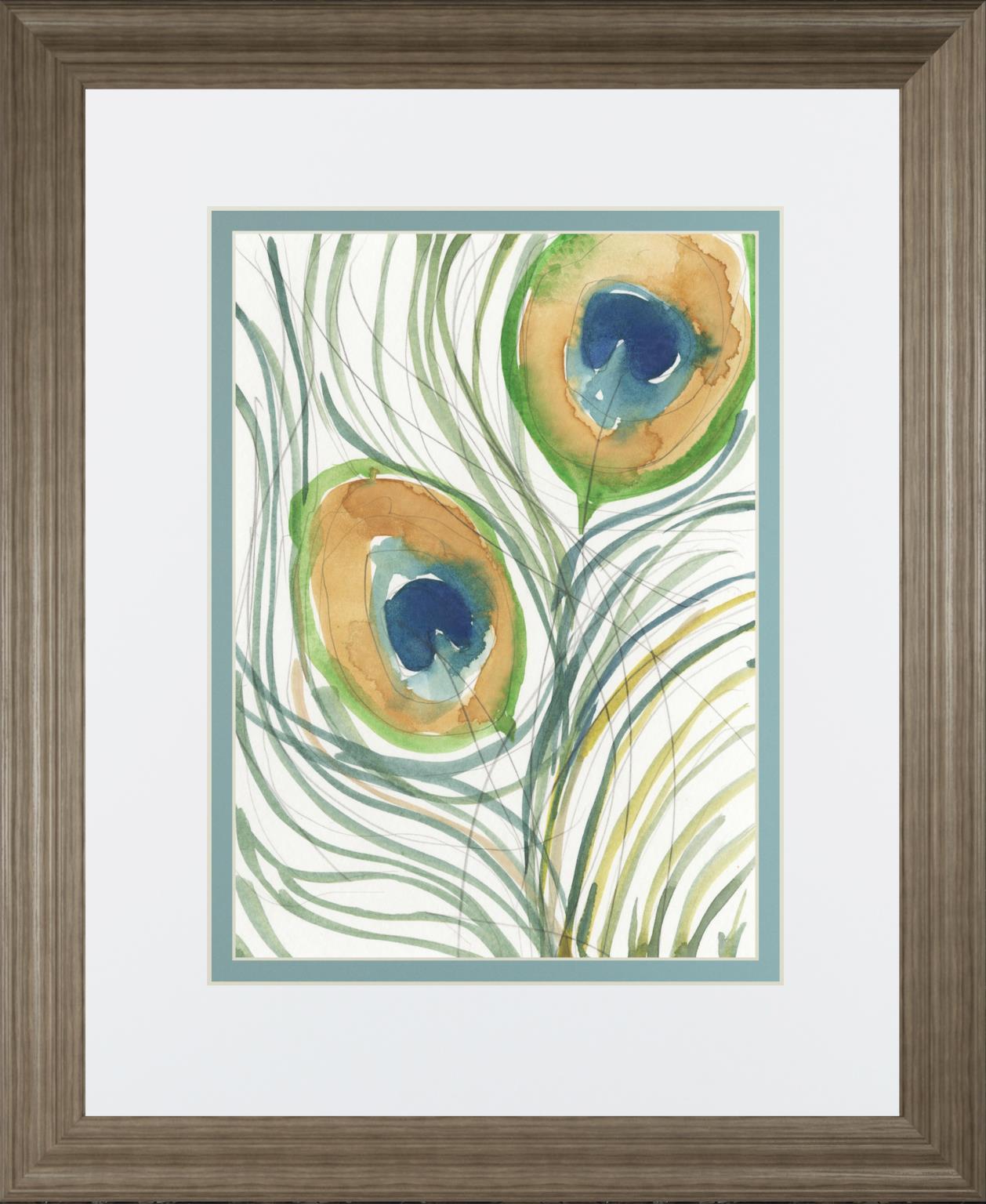 Peacock Abstract I By Samuel Dixon - Beige Classy Art