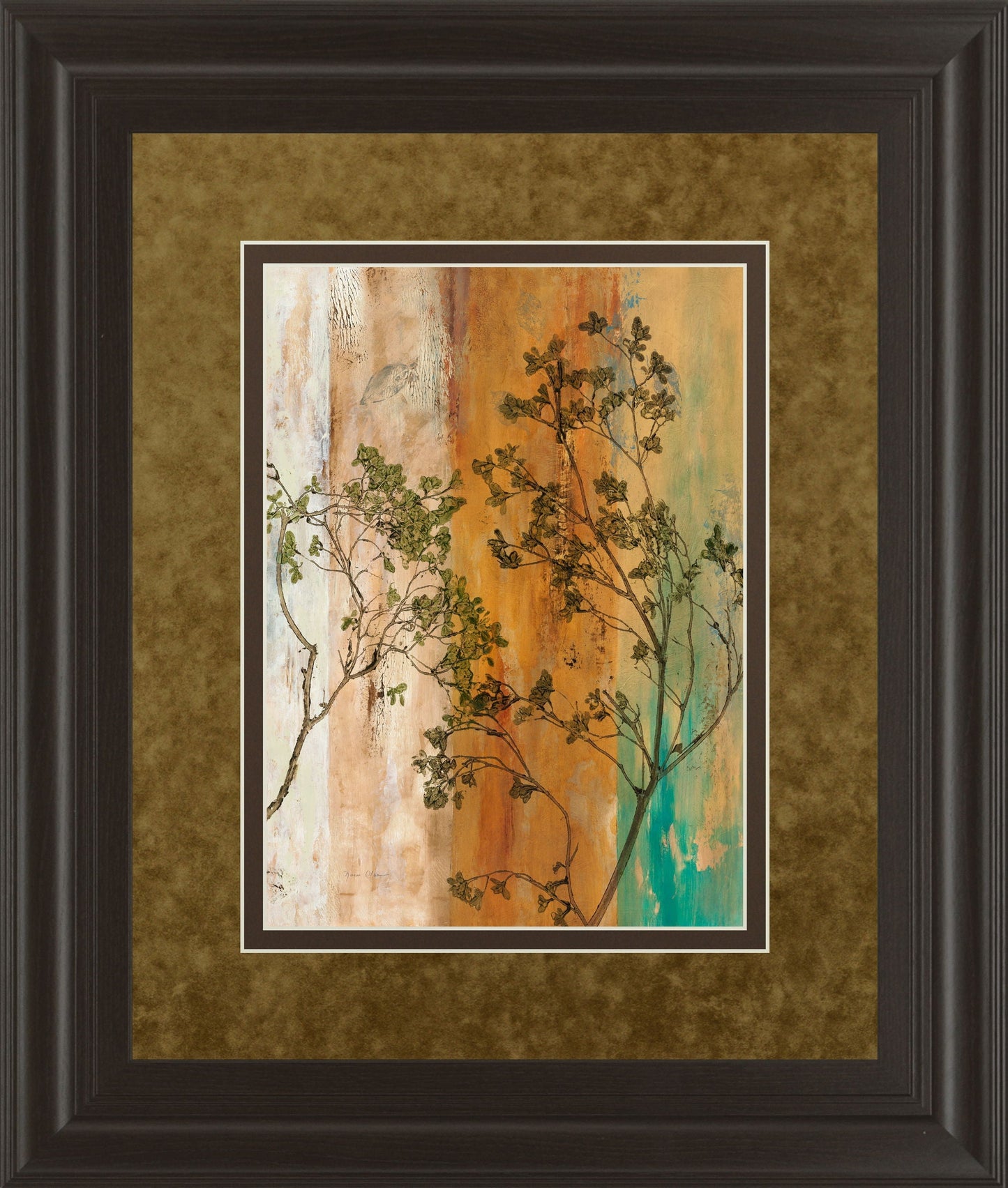 Spring Branch Il By Norm Olson - Framed Print Wall Art - Dark Brown Classy Art