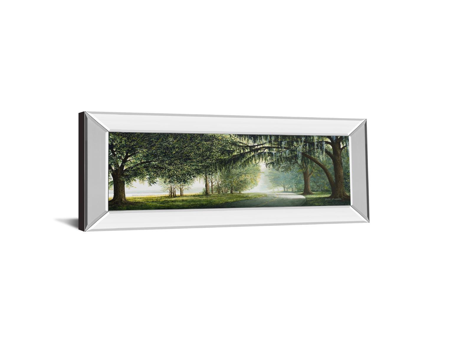 Lake Shore Drive By Bruce Nawrocke - Mirrored Framed Print Wall Art - Green Classy Art