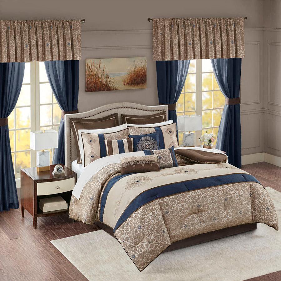 Delaney King 24 Piece Room In a Bag Navy Olliix.com