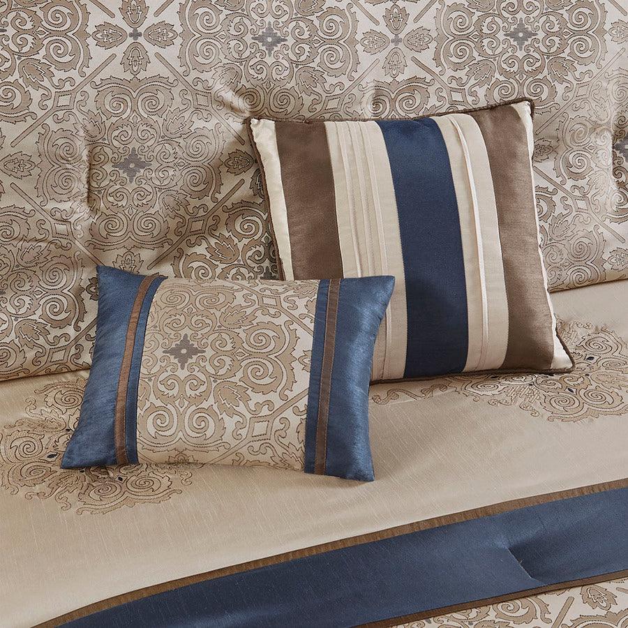 Delaney Queen Traditional 24 Piece Room In a Bag Navy Olliix.com