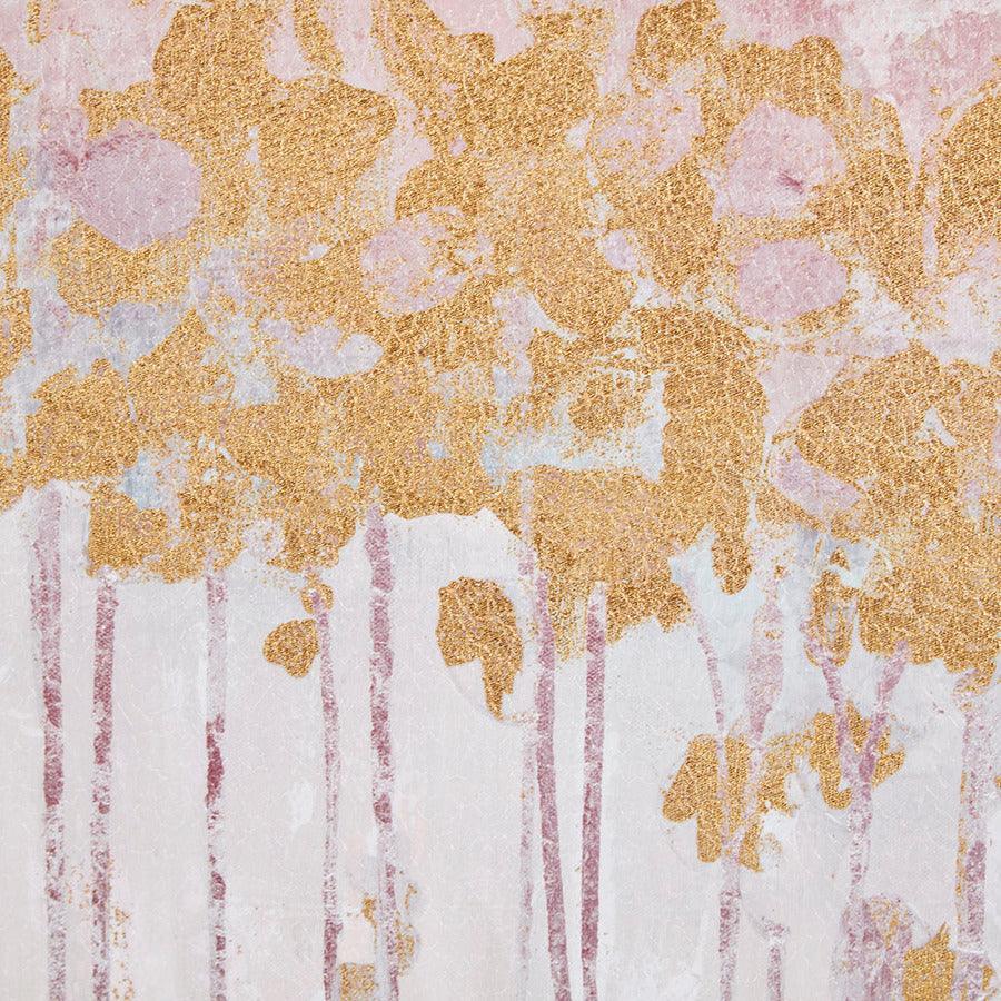 Dewy Forest Abstract Gel Coat Canvas with Metallic Foil Embellishment 3 Piece Set Blush Olliix.com