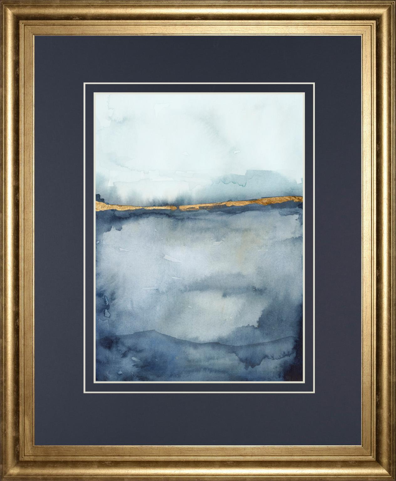 34x40 Coastal Horizon II By Victoria Borges - Light Blue Classy Art