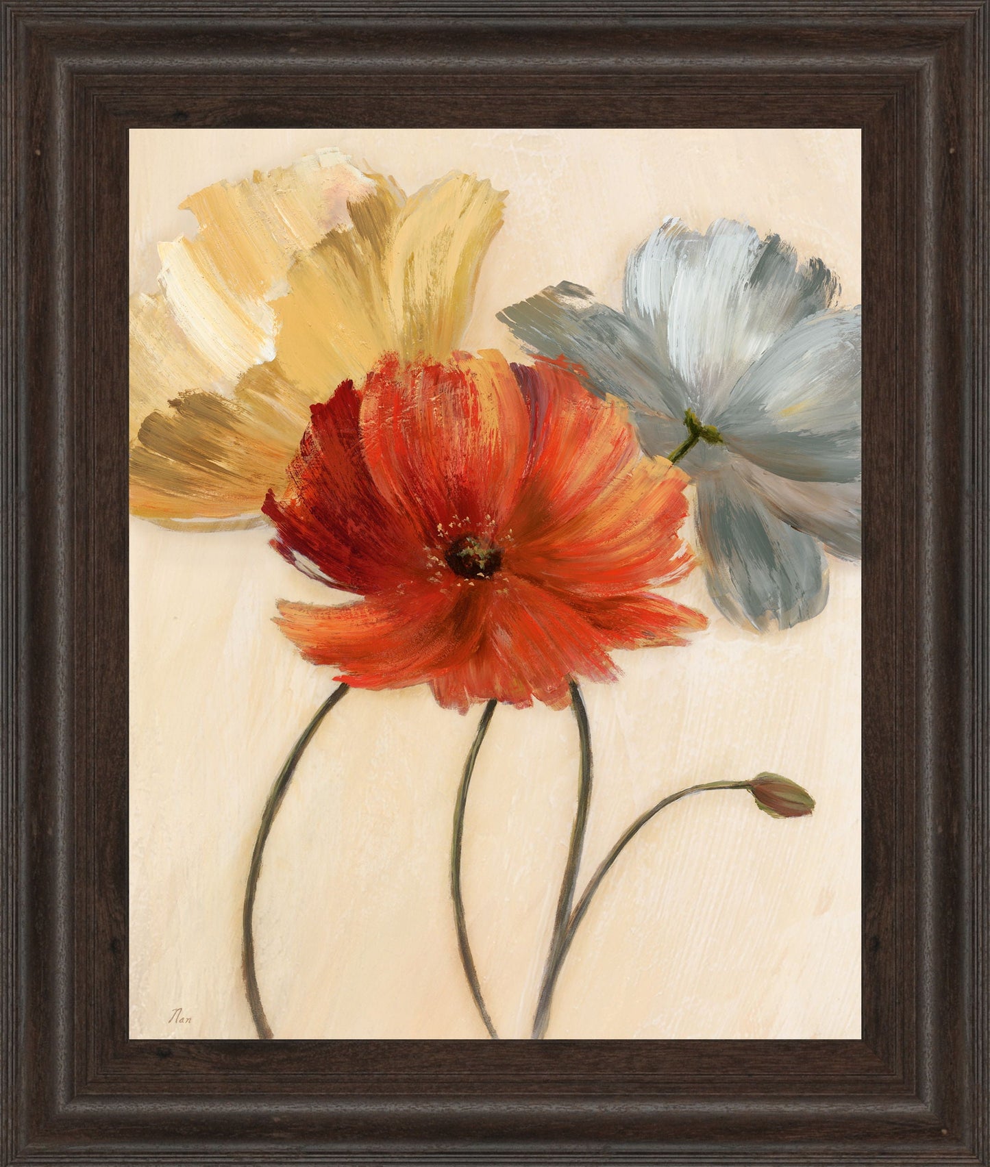 Poppy Palette I By Nan - Framed Print Wall Art - Red Classy Art