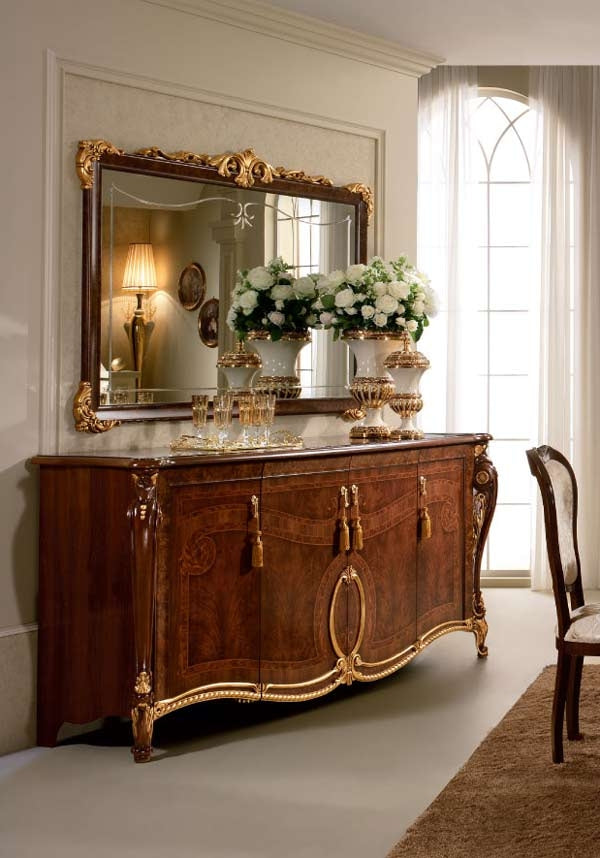 ESF Furniture - Arredoclassic Italy Donatello 4-Door Buffet with Mirror - DONATELLO4BM ESF Furniture