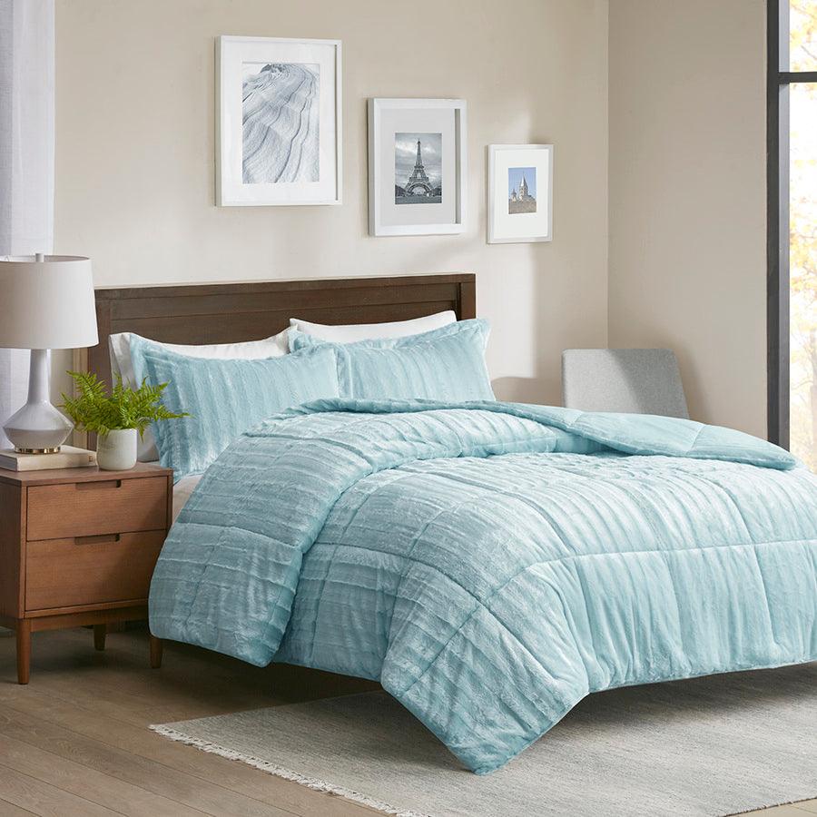 Duke Full/Queen Comforter Mini Set Aqua Olliix.com