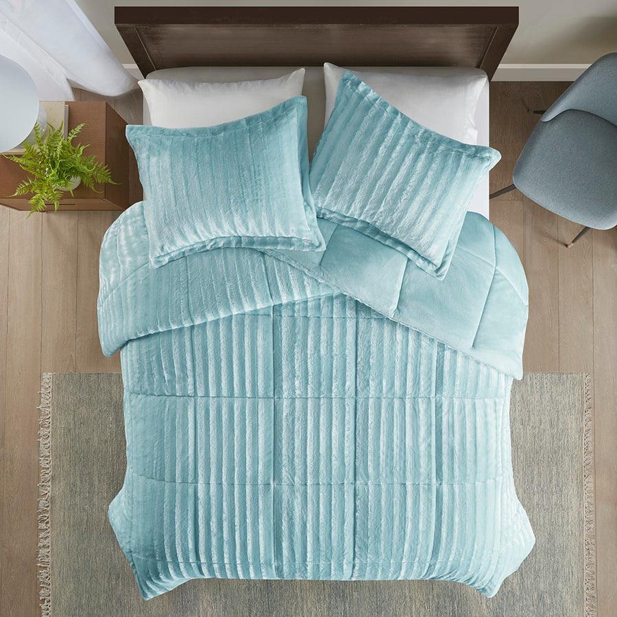 Duke Full/Queen Comforter Mini Set Aqua Olliix.com