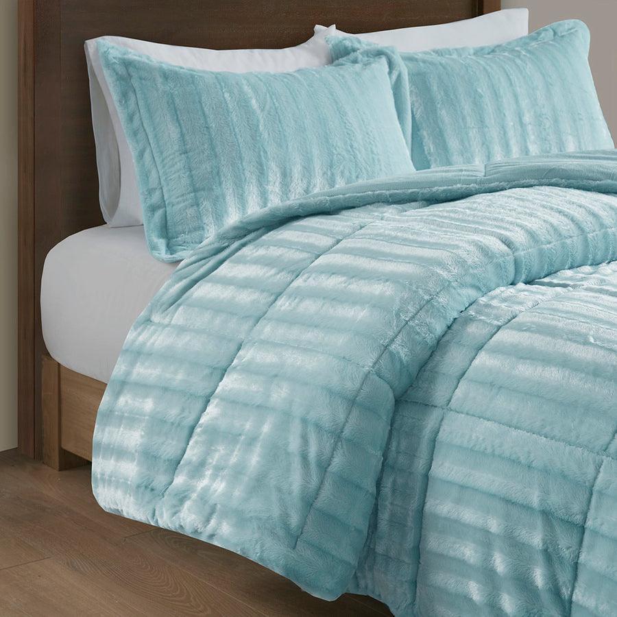 Duke Full/Queen Comforter Mini Set Aqua Olliix.com