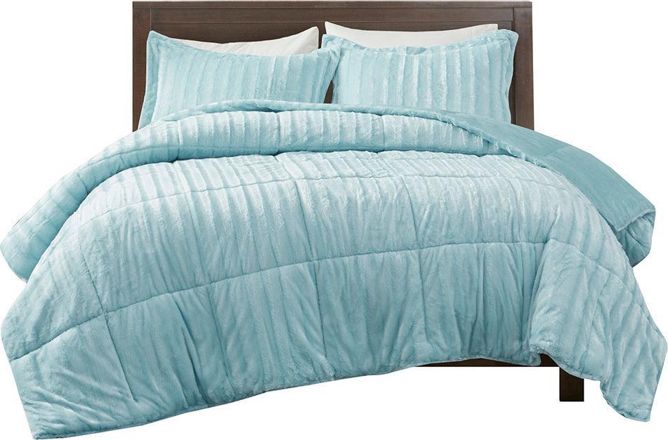 Duke Full/Queen Comforter Mini Set Aqua Olliix.com