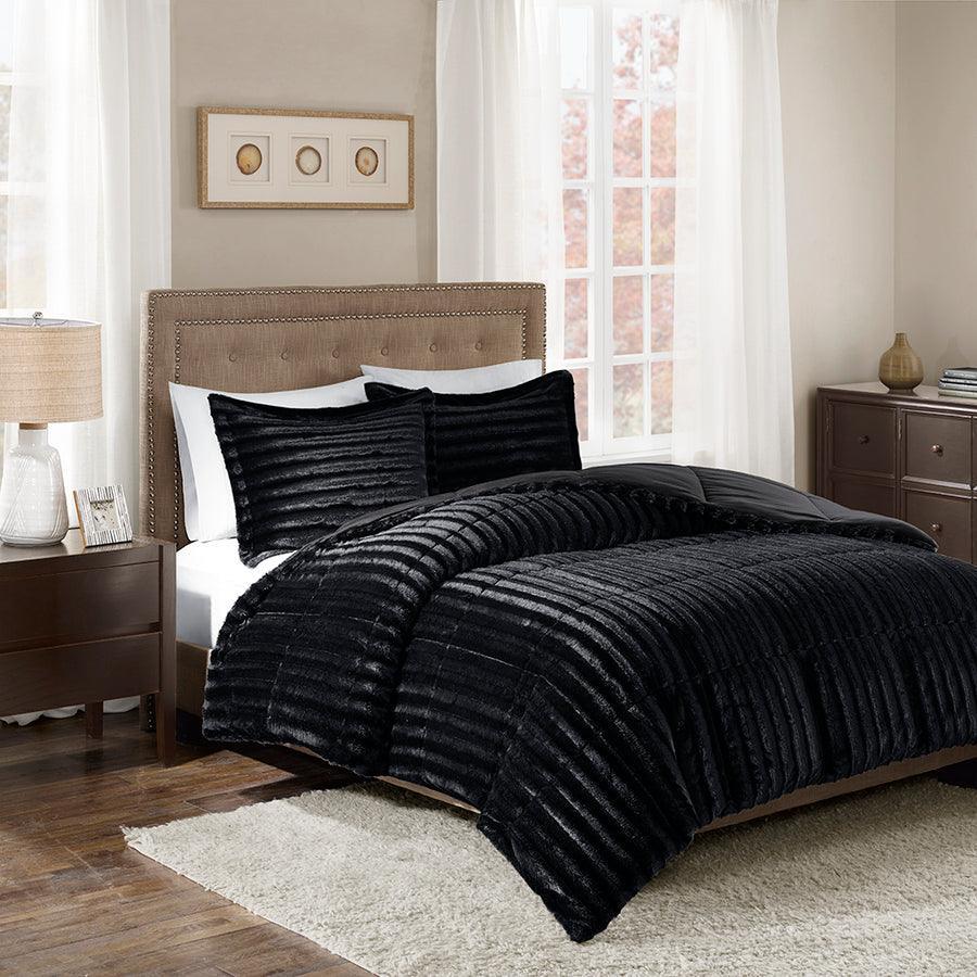 Duke Full/Queen Comforter (Set) Black Olliix.com