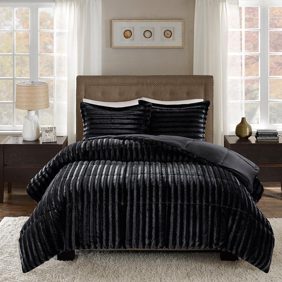 Duke Full/Queen Comforter (Set) Black Olliix.com