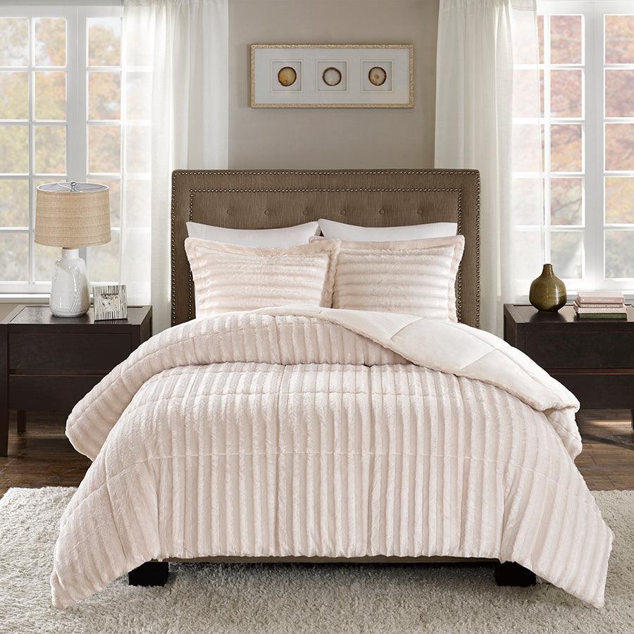 Duke Full/Queen Comforter (Set) Champagne Olliix.com