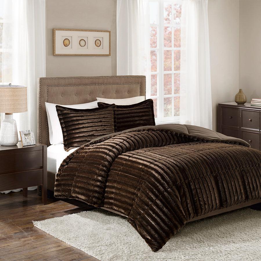 Duke Full/Queen Comforter (Set) Chocolate Olliix.com