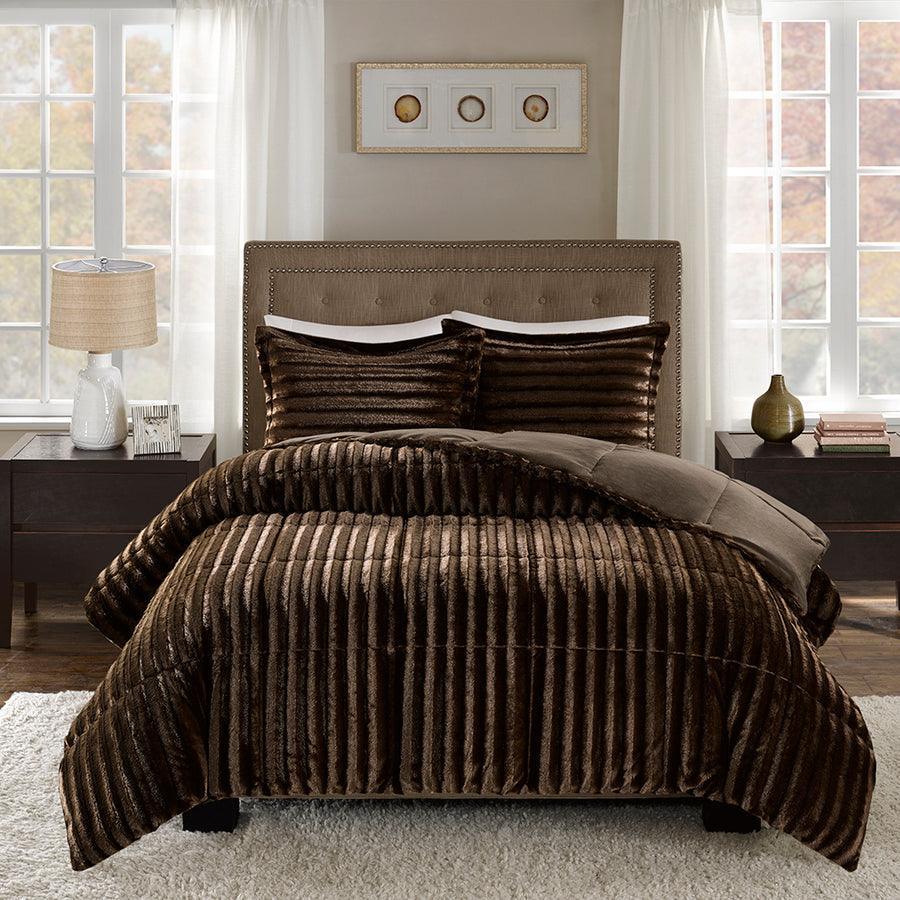 Duke Full/Queen Comforter (Set) Chocolate Olliix.com