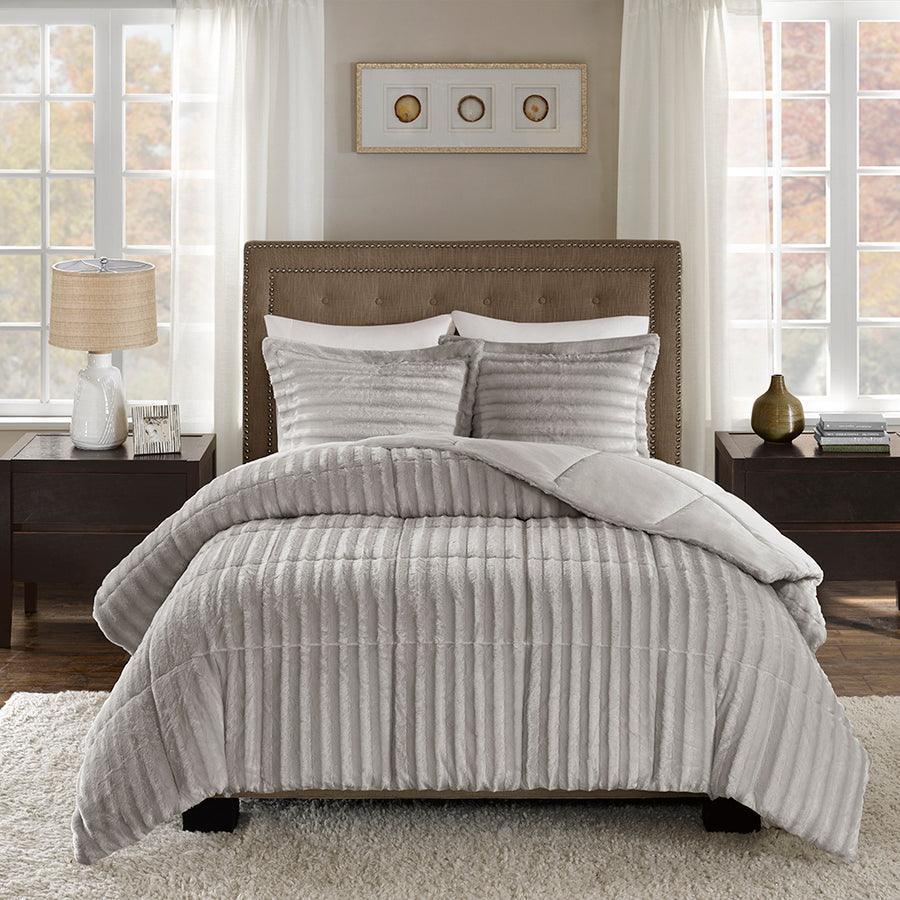 Duke Full/Queen Comforter (Set) Gray Olliix.com