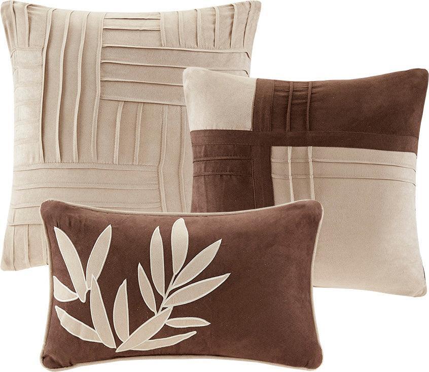 Dune 7 Piece Comforter Set Beige Queen Olliix.com