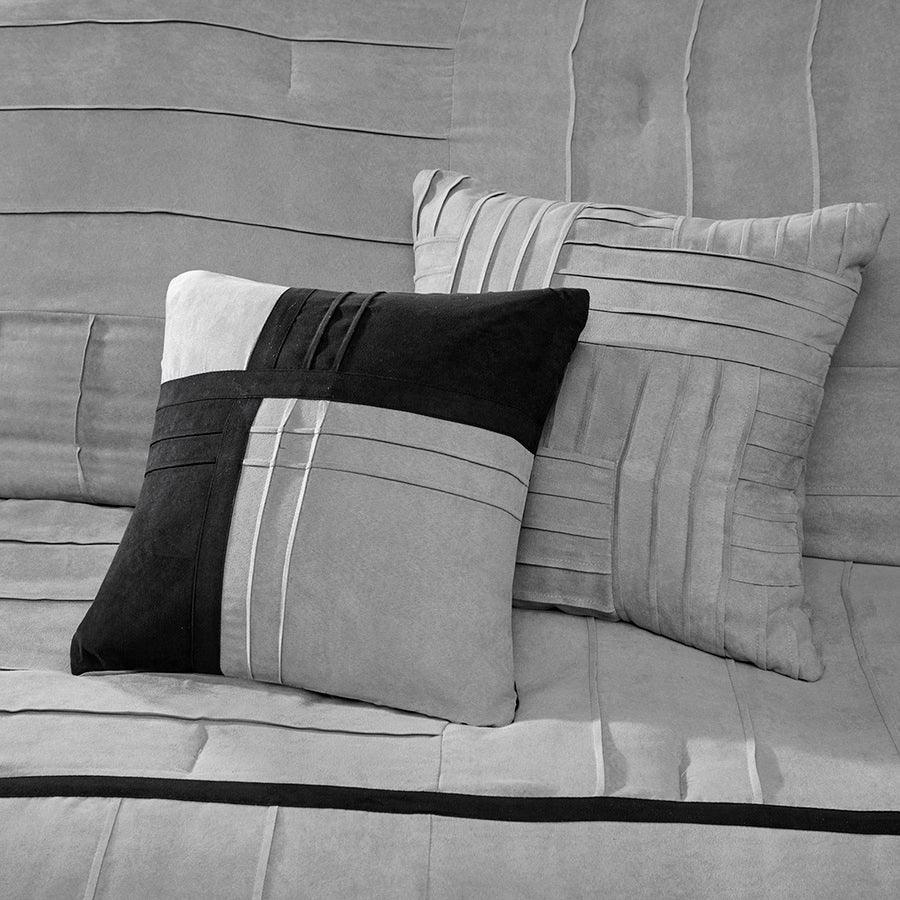 Dune Casual 7 Piece Comforter Set Gray Queen Olliix.com