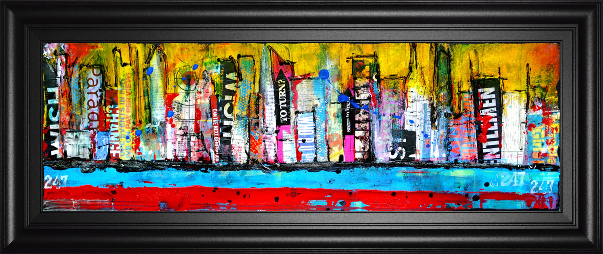 Skyline By Erin Ashley - Framed Print Wall Art - Blue Classy Art