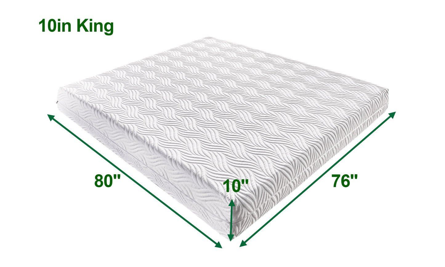 10 Inch Memory Foam Mattress,King Foam Mattress with CertiPUR-US Certified House to Home Furnishings LLC