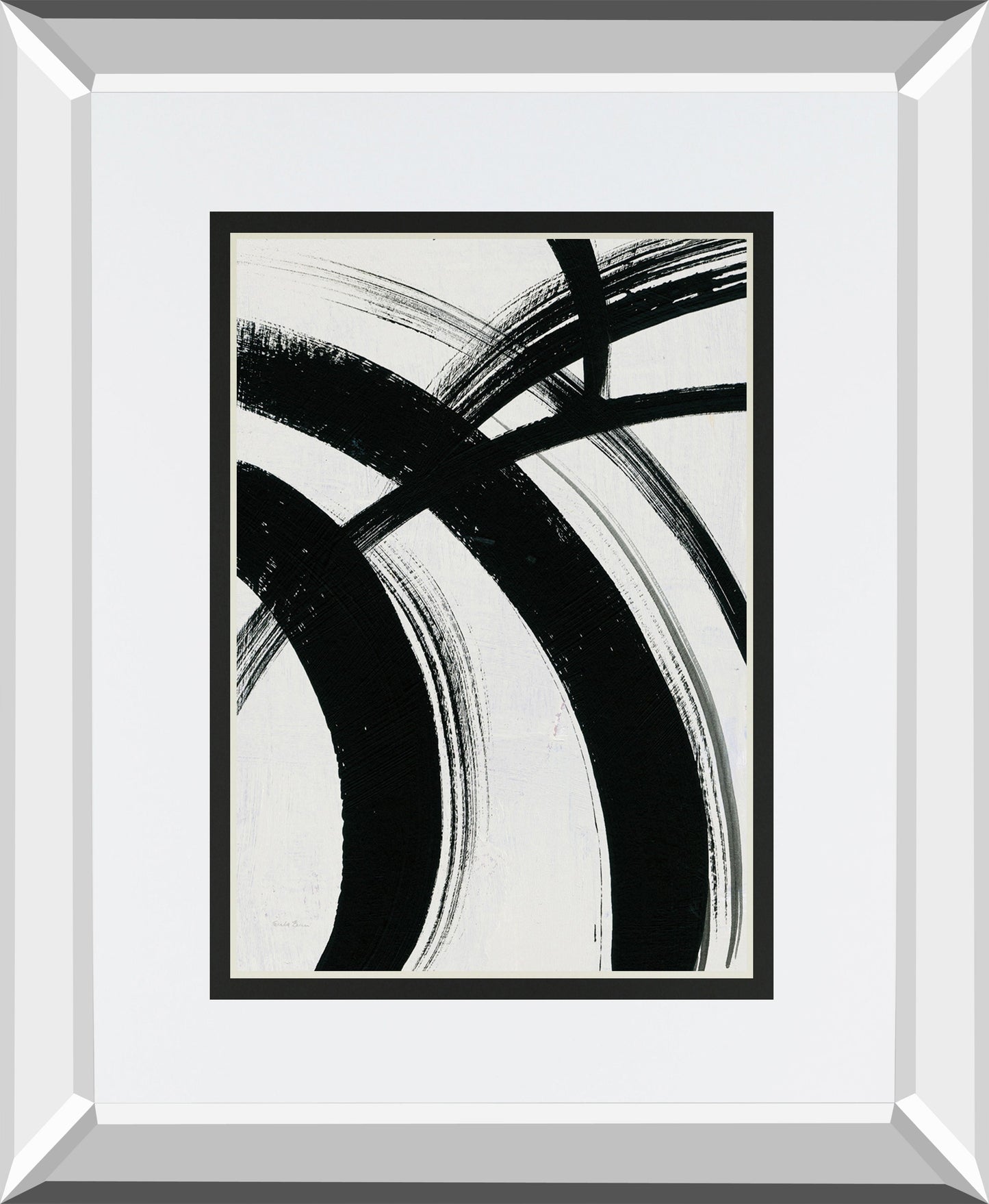 Spontaneous I By Farida Zaman Mirrored Frame - Black Classy Art