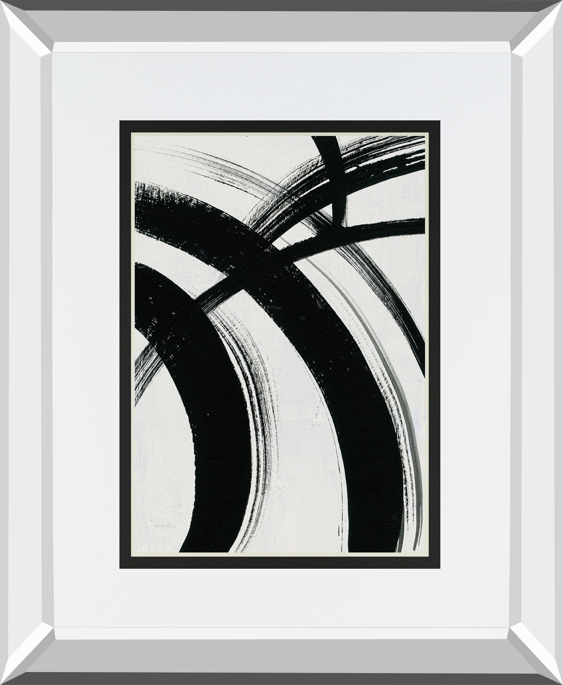 Spontaneous I By Farida Zaman Mirrored Frame - Black Classy Art
