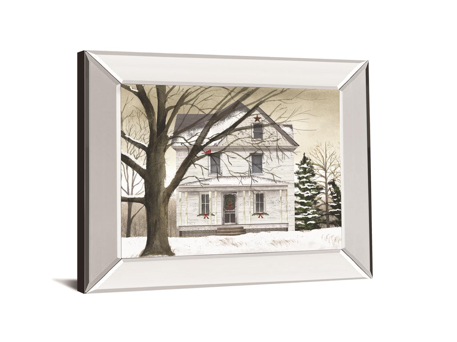 Winter Porch By Billy Jacobs - Mirror Framed Print Wall Art - Pearl Silver Classy Art