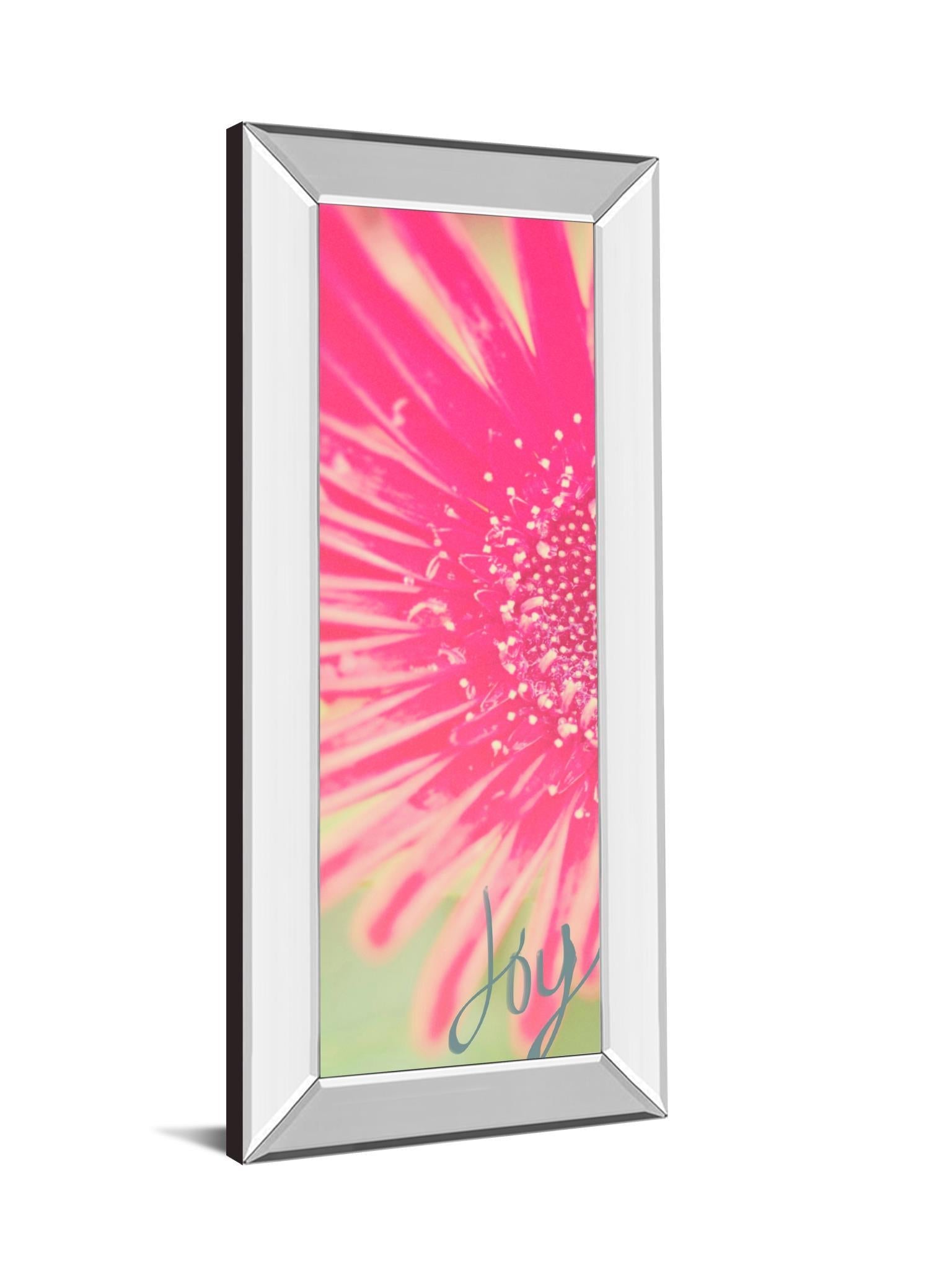 Joy Flower By Susan Bryant - Mirror Framed Print Wall Art - Pink Classy Art