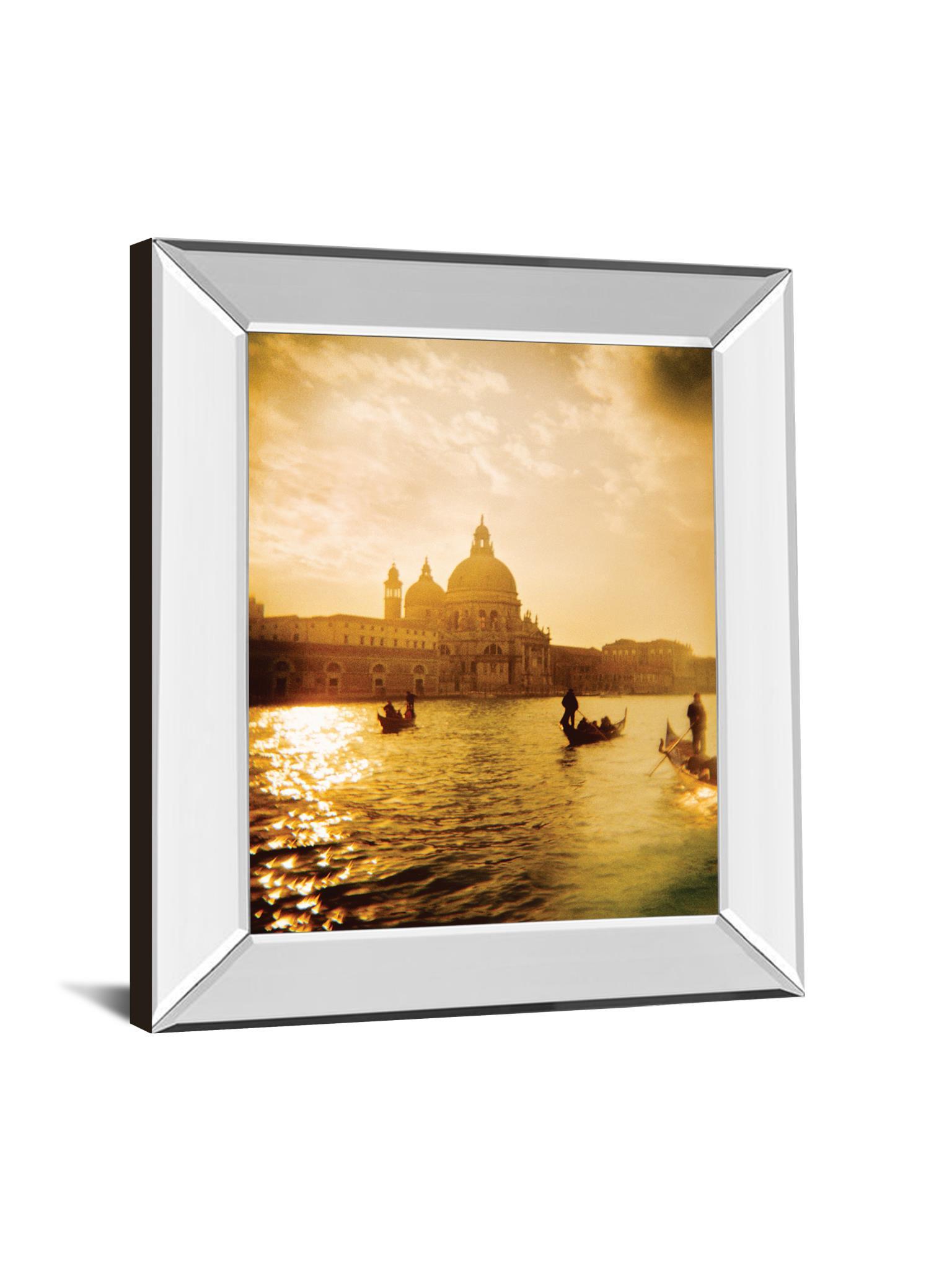 Venezia Sunset I By Thompson - Mirror Framed Print Wall Art - Gold Classy Art