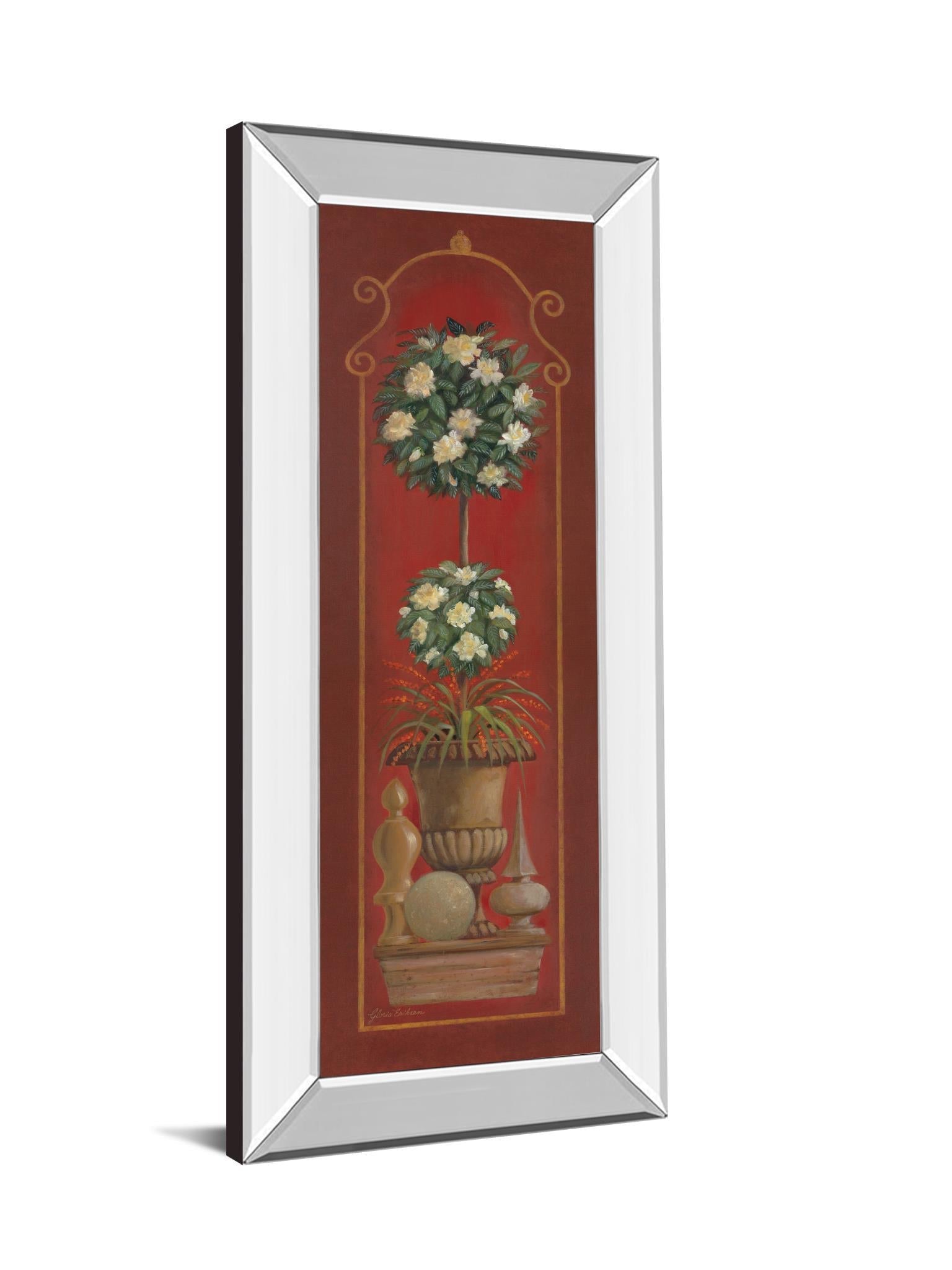 Potted Plant II - Mirrored Framed Print Wall Art - Red Classy Art