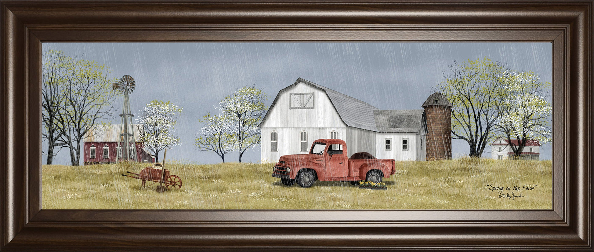 Spring On The Farm By Billy Jacobs - Dark Gray Classy Art