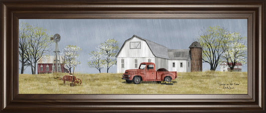 Spring On The Farm By Billy Jacobs - Dark Gray Classy Art