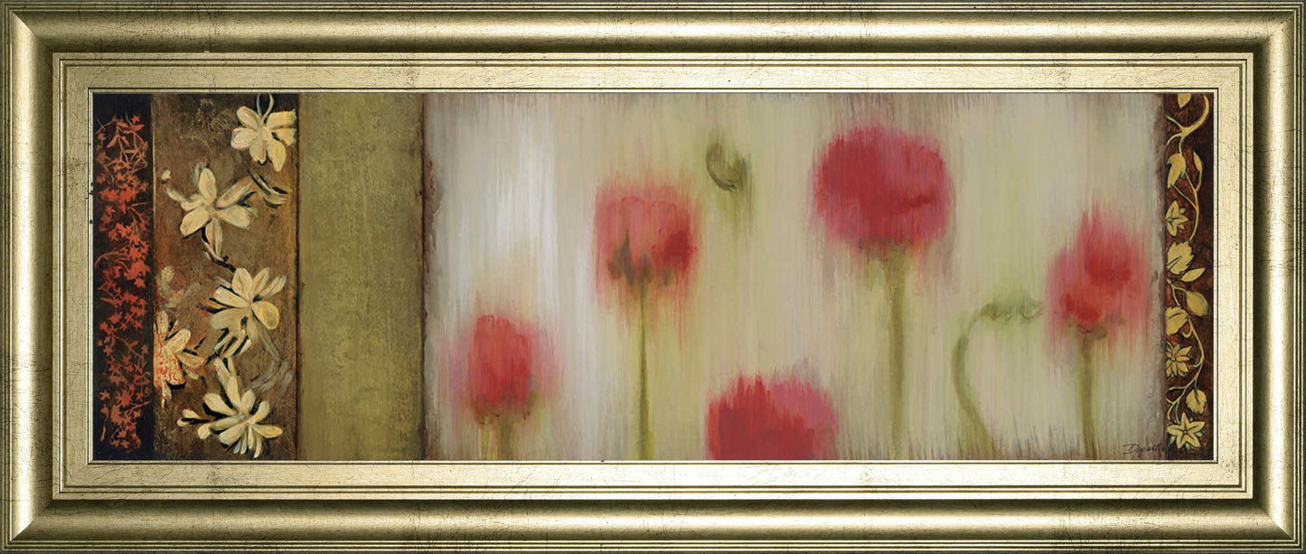 Rain Flower Il By Dysart - Framed Print Wall Art - Red Classy Art