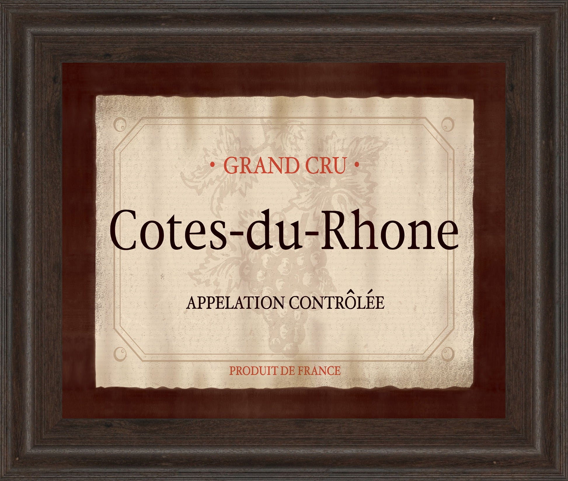 Cote Du Rhone By Paola Viveiros - Framed Print Wall Art - White Classy Art