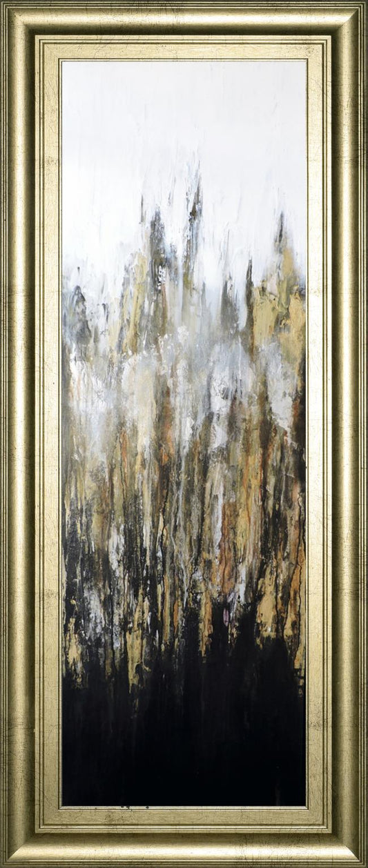 18x42 Metalico II By Leticia Herrera - Dark Gray Classy Art