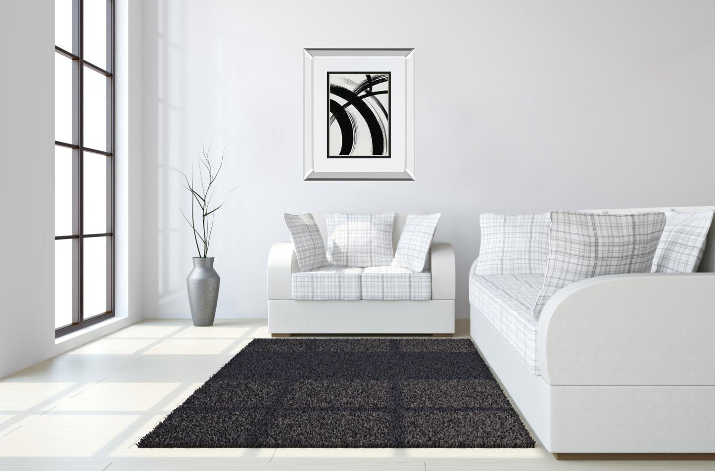 Spontaneous I By Farida Zaman Mirrored Frame - Black Classy Art