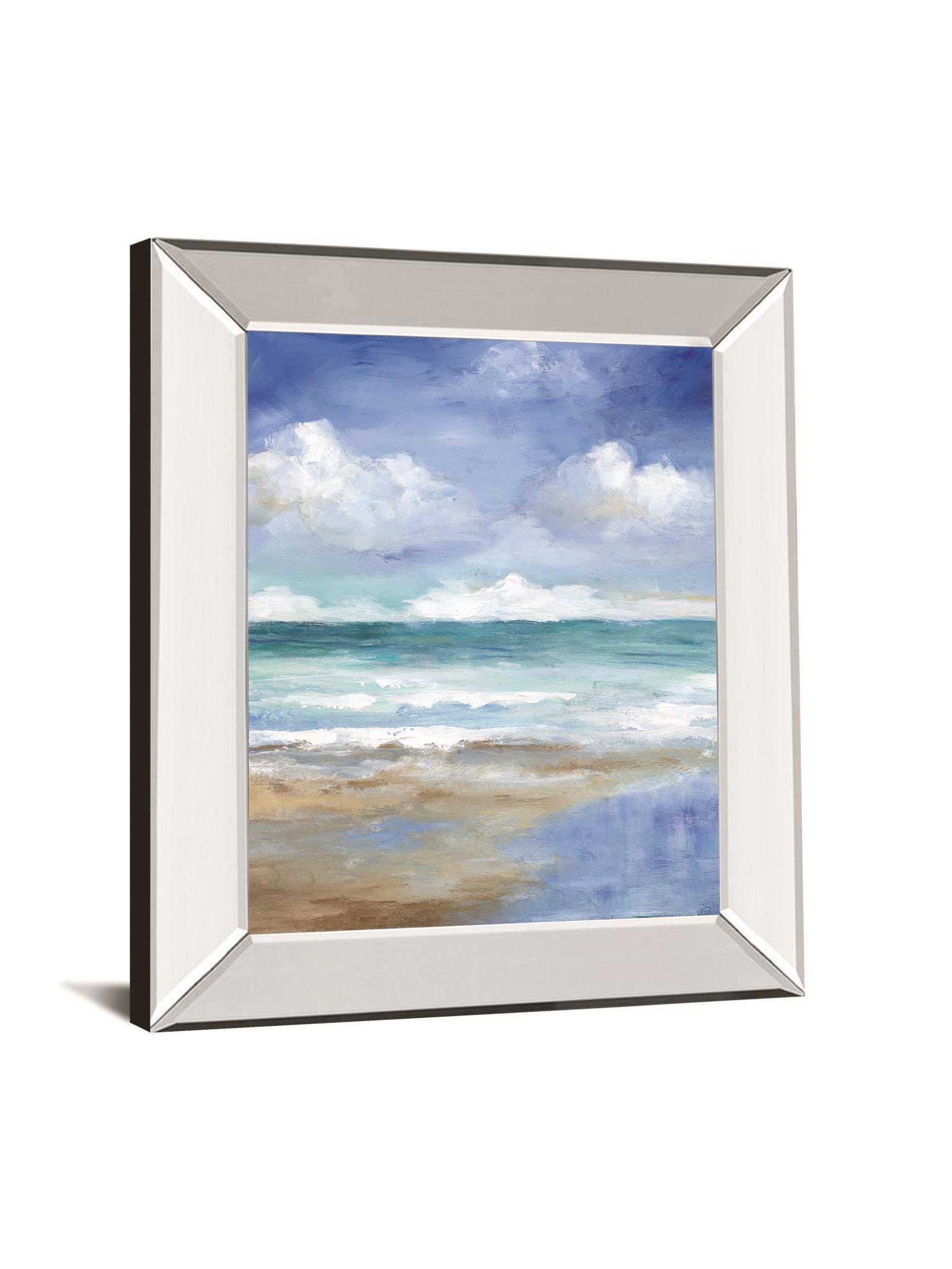 Washy Coast II By Nan - Mirror Framed Print Wall Art - Blue Classy Art