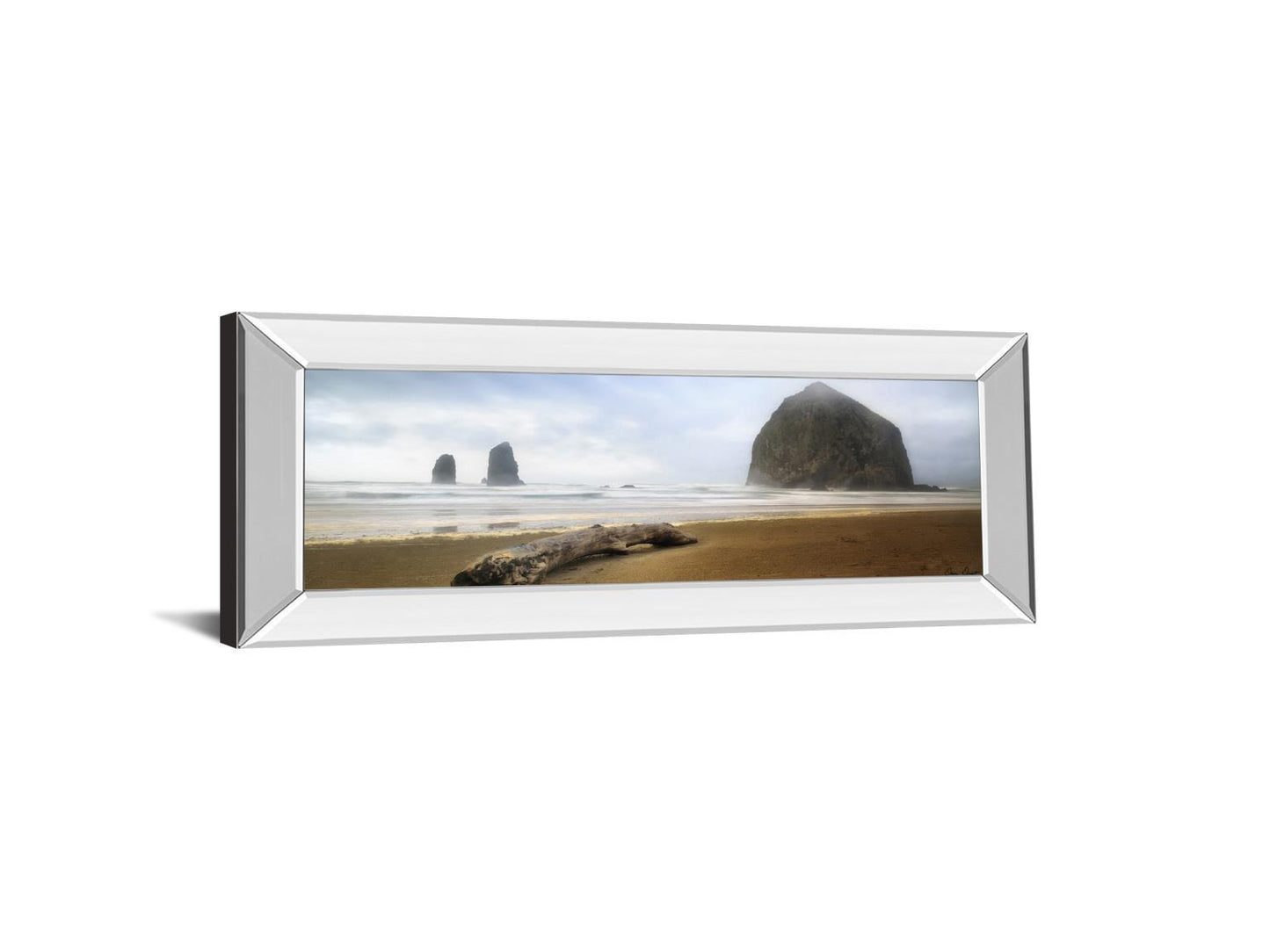 From Cannon Beach Il By David Drost - Mirror Framed Print Wall Art - Blue Classy Art