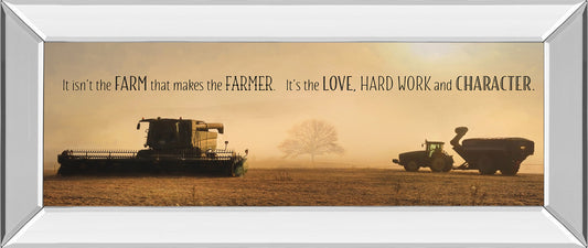 The Farmer By Lori Dieter - Mirror Framed Photo Print Wall Art - Dark Brown Classy Art