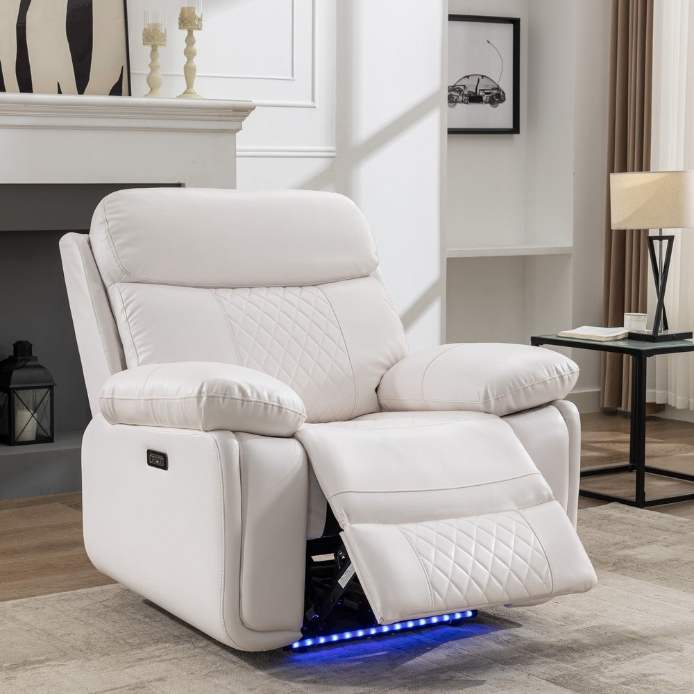 2 Pieces Power Reclining Sofa Sets,Technical Leather Power reclining Loveseat Power recliner  w/ Bluetooth speaker / LED strip for Living Room,White House to Home Furnishings LLC