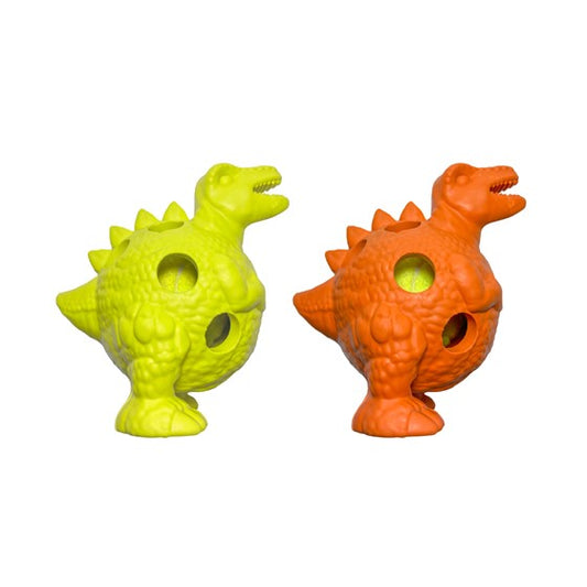 Dino Rubber Toy 2PK Citron/Orange Olliix.com