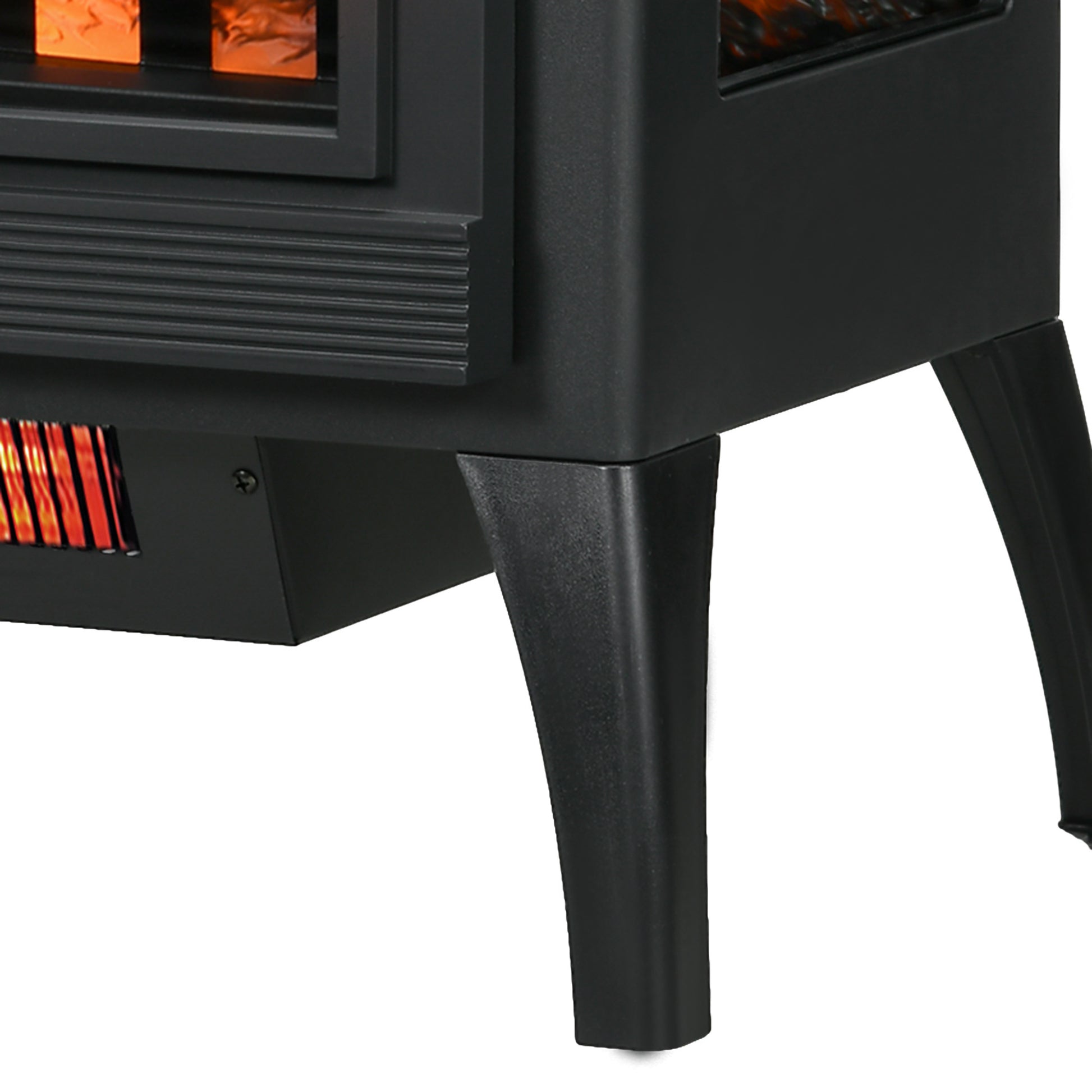 24" Electric Fireplace Stove, Freestanding Infrared Fire Place Heater with Realistic Logs Flame, Adjustable Temperature, Overheat Protection, 1000W/1500W, Black House to Home Furnishings LLC