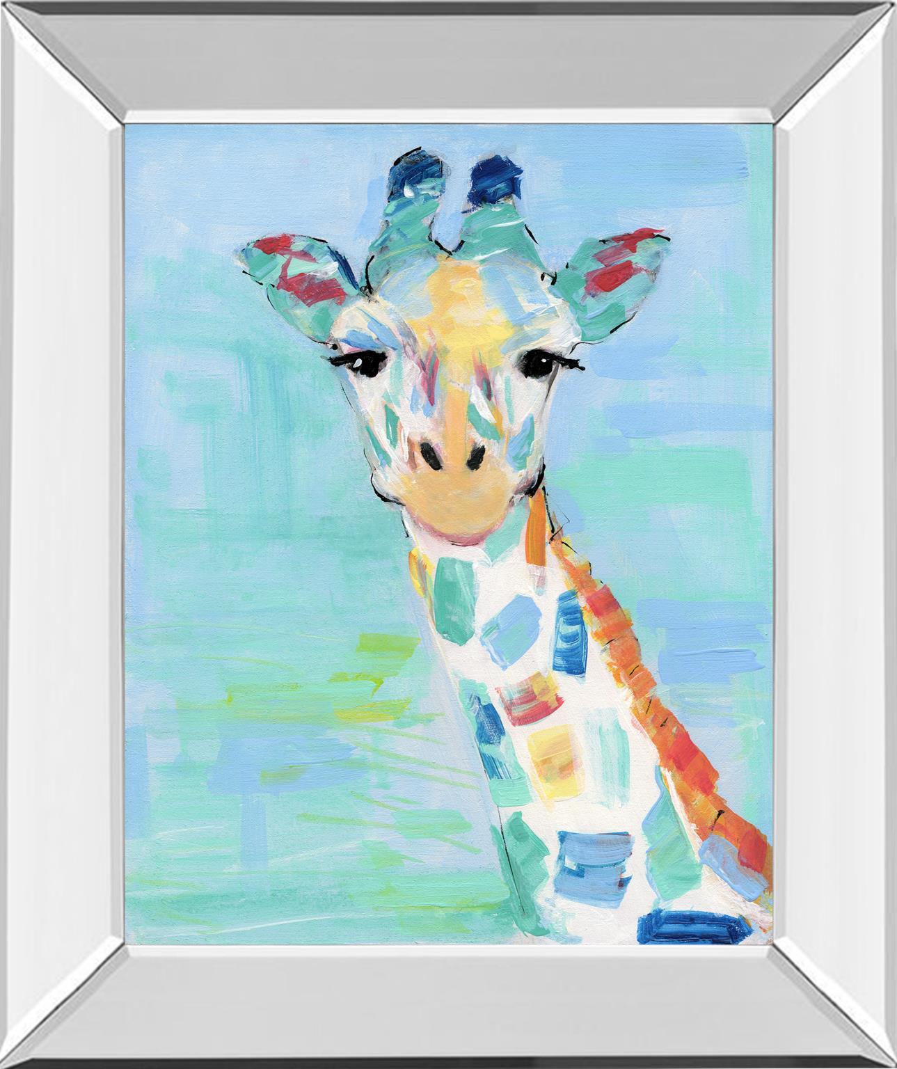 Cool Giraffe By Sally Swatland - Light Blue Classy Art