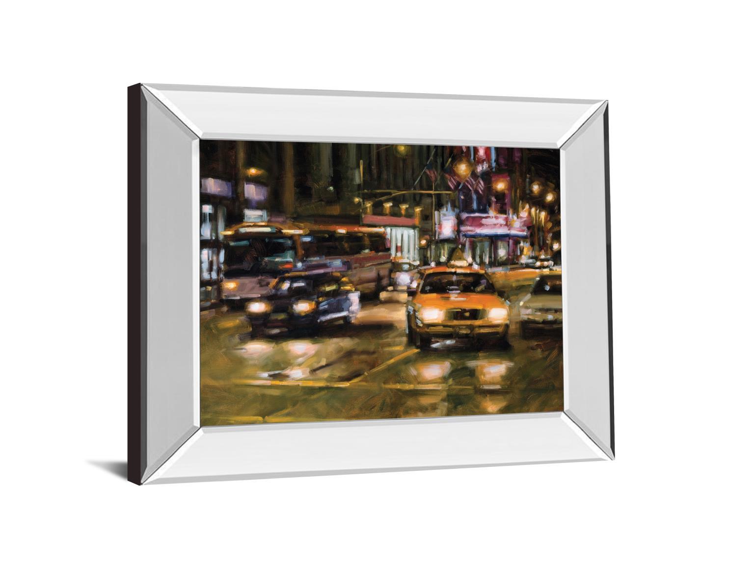 Radio City, New York City By Desmond O'hagan - Mirror Framed Print Wall Art - Green Classy Art