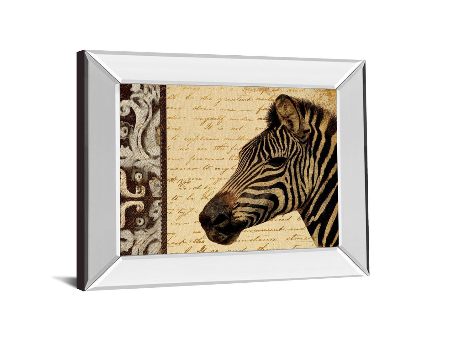 Madagascar Safari Il By Patricia Pinto - Mirror Framed Print Wall Art - Beige Classy Art